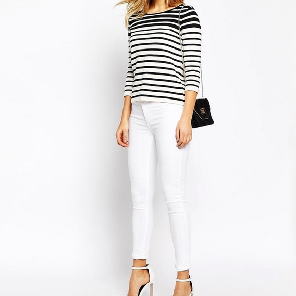 ❌SOLD!❌ Express White Cropped Skinny Jeans - Picture 3 of 8